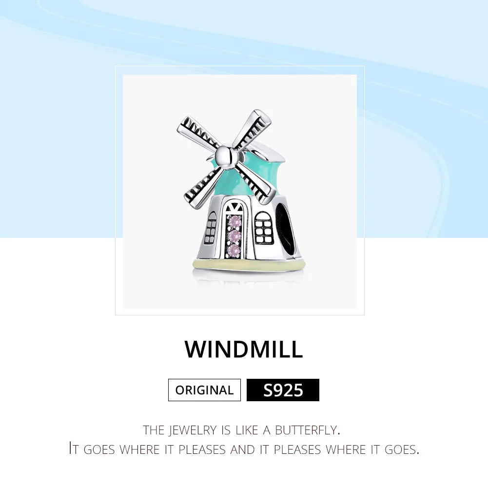 Pandora Style Silver Windmill Charm - SCC1739