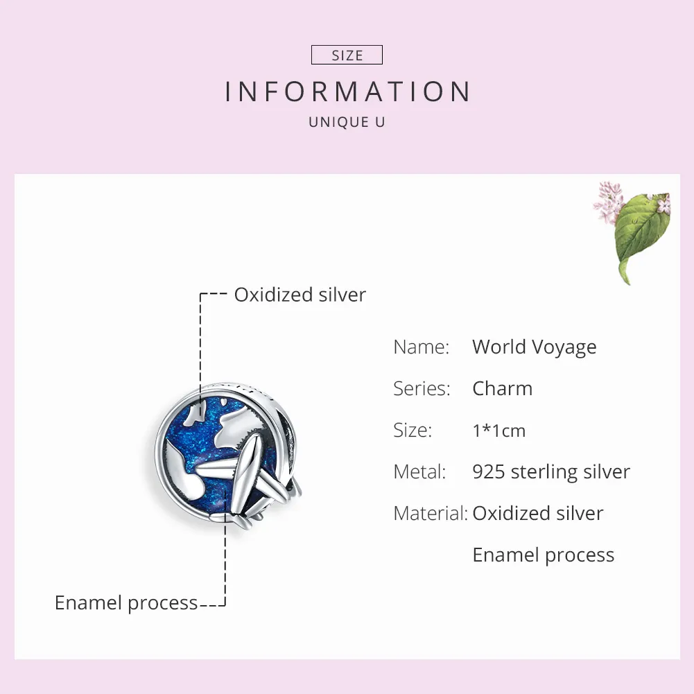 Pandora Style Silver World Voyage Charm - SCC1568