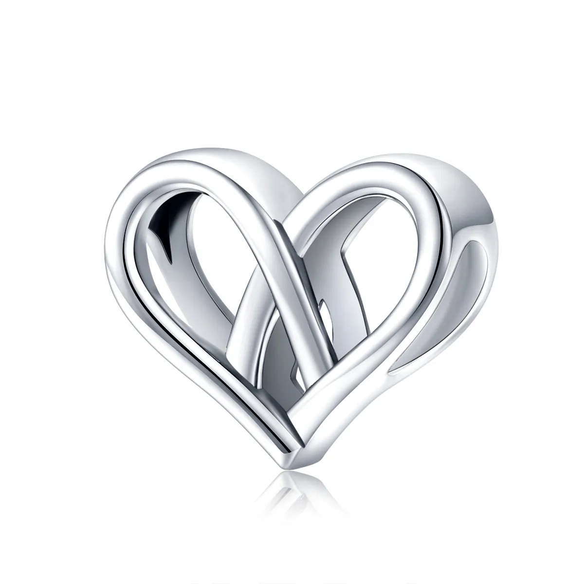 pandora style silver you and me heart to heart charm scc1552