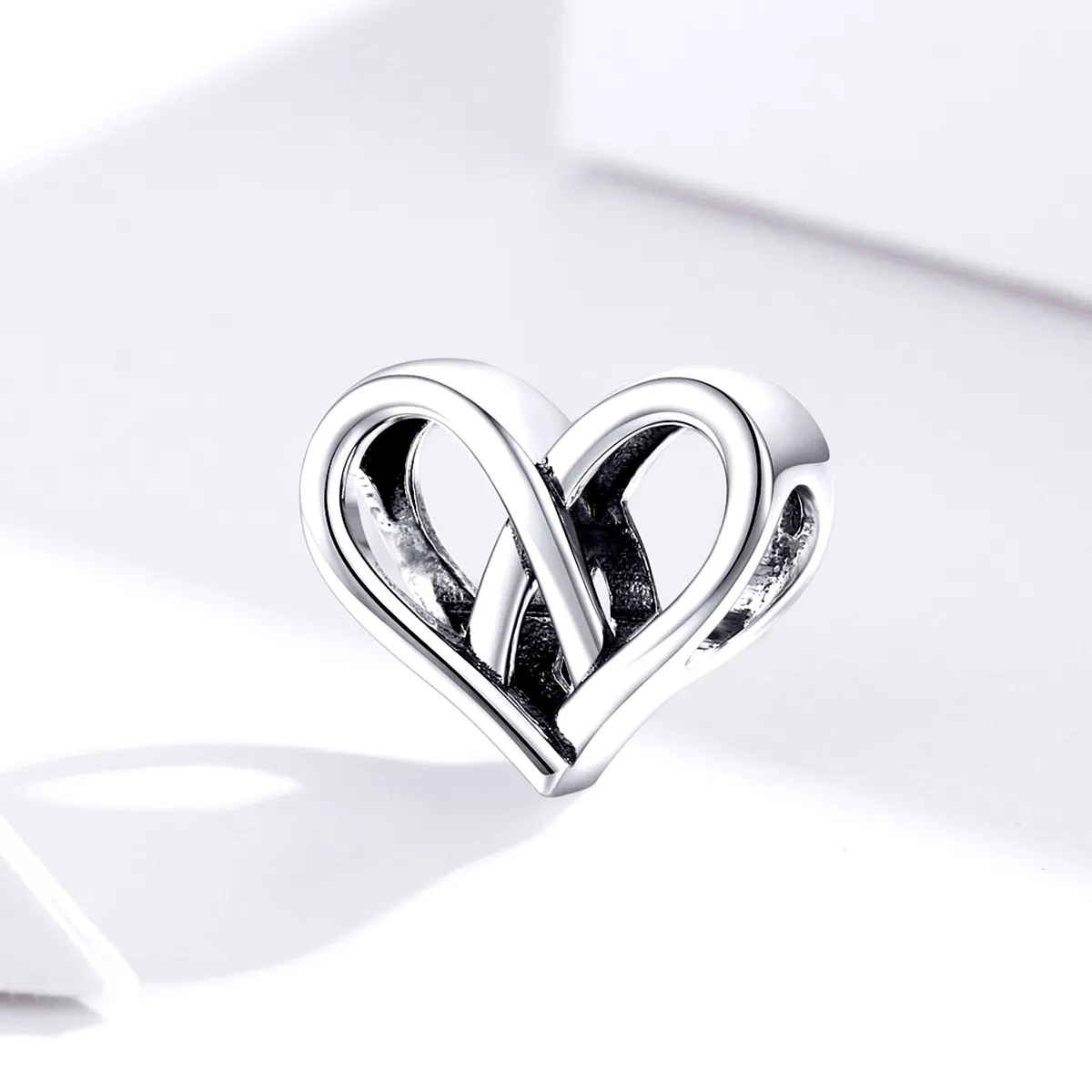 Pandora Style Silver You And Me Heart to Heart Charm - SCC1552