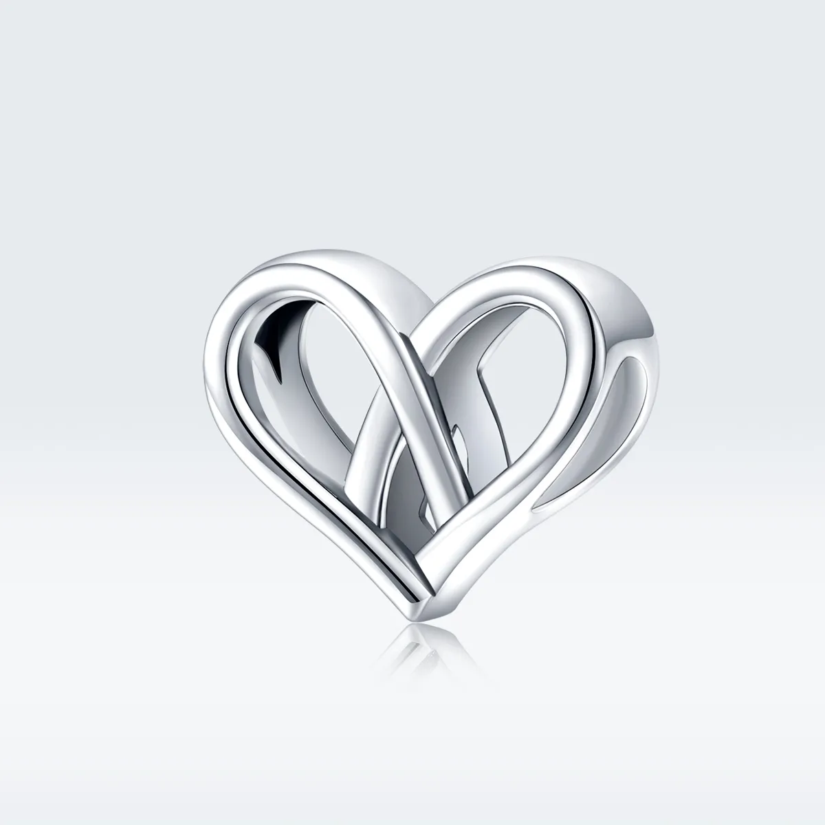 Pandora Style Silver You And Me Heart to Heart Charm - SCC1552