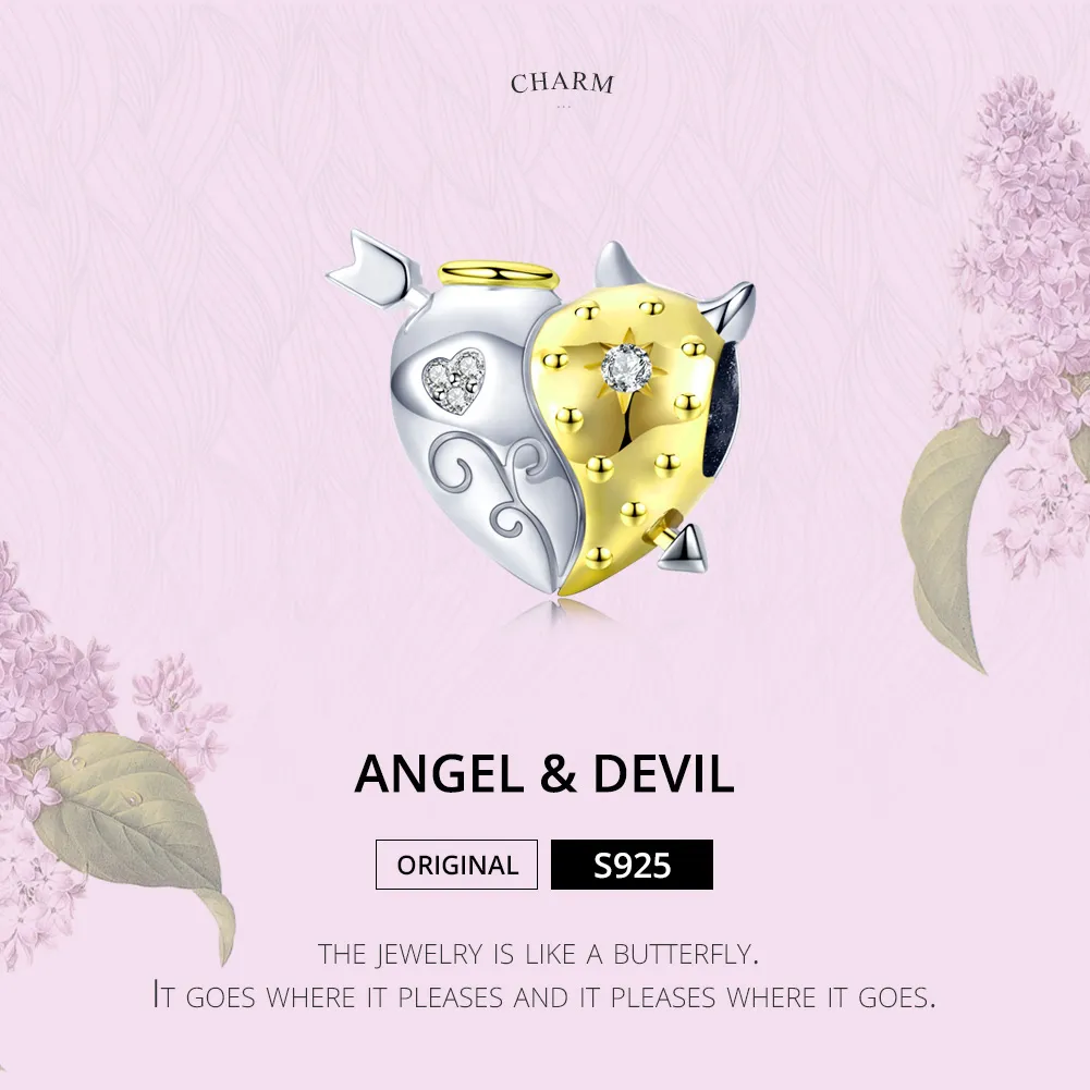 Pandora Style Two Tone Angel & Devil Charm - BSC107