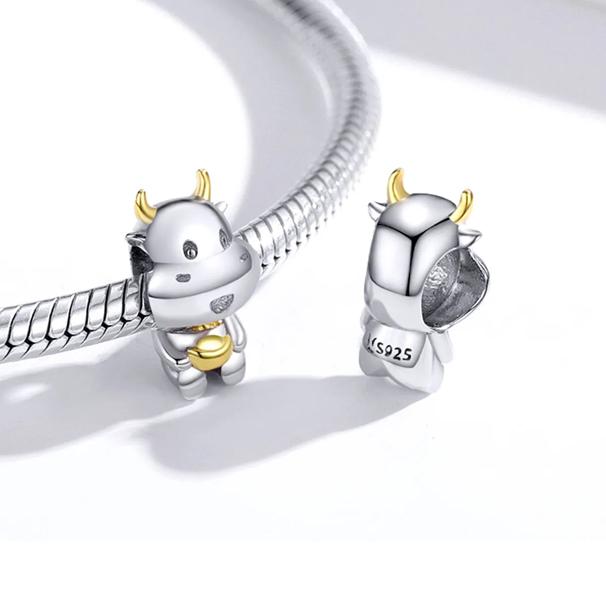 Pandora Style Two Tone Bicolor Lucky Cow Charm - SCC1709