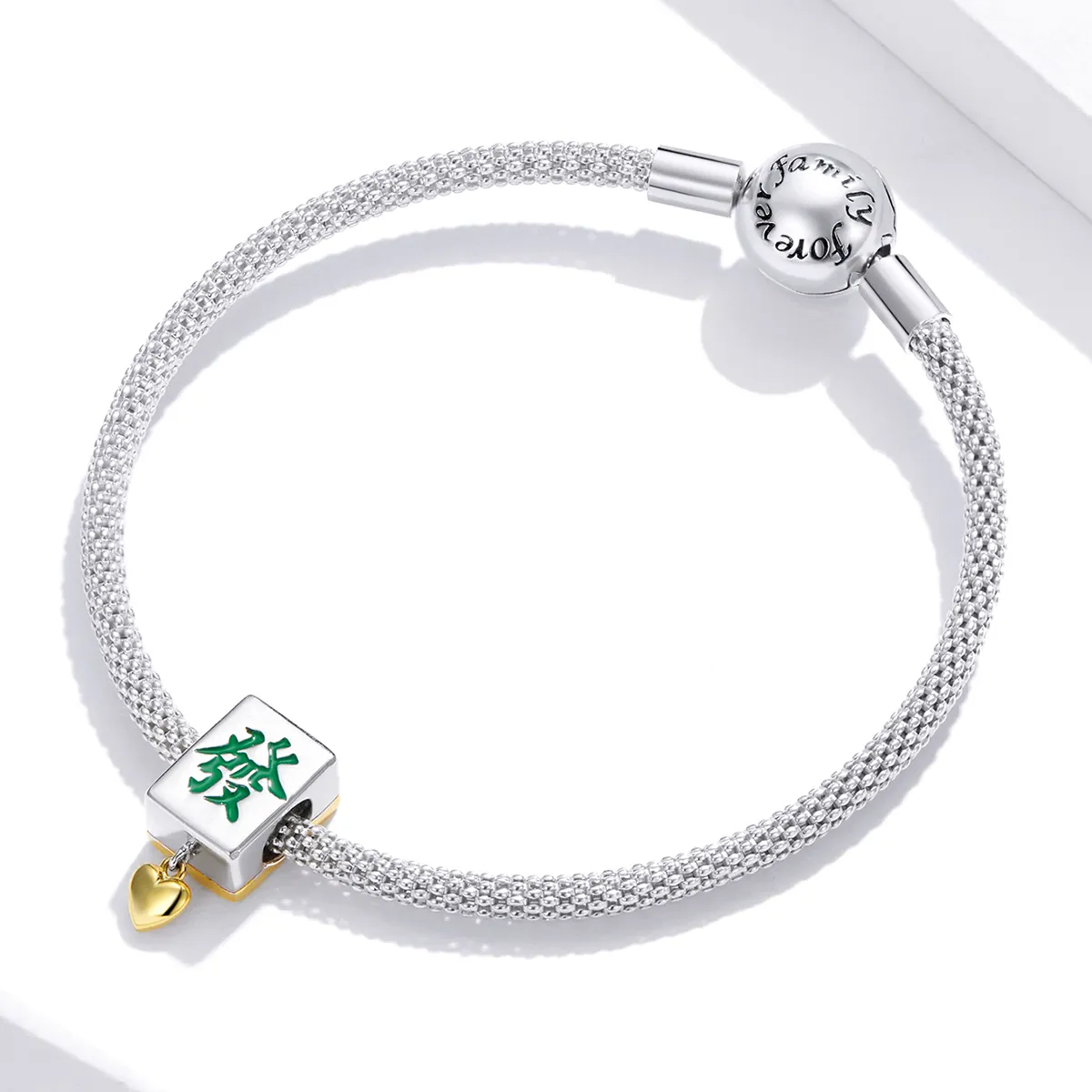 Pandora Style Two Tone Bicolor Mahjong Tiles Charm - SCC1751