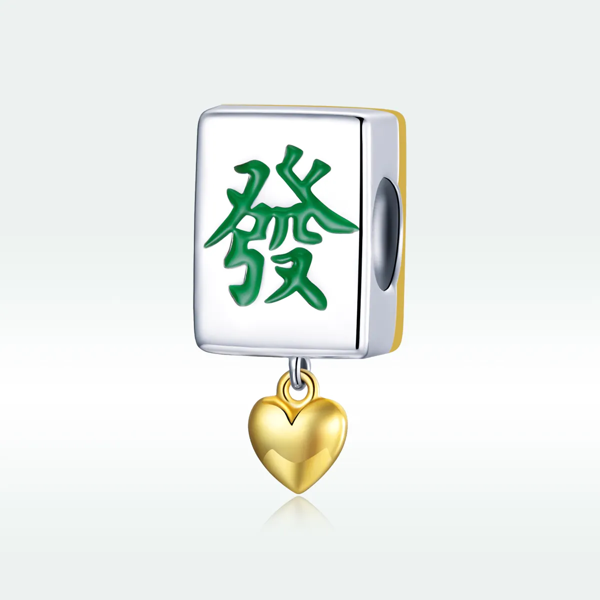 Pandora Style Two Tone Bicolor Mahjong Tiles Charm - SCC1751