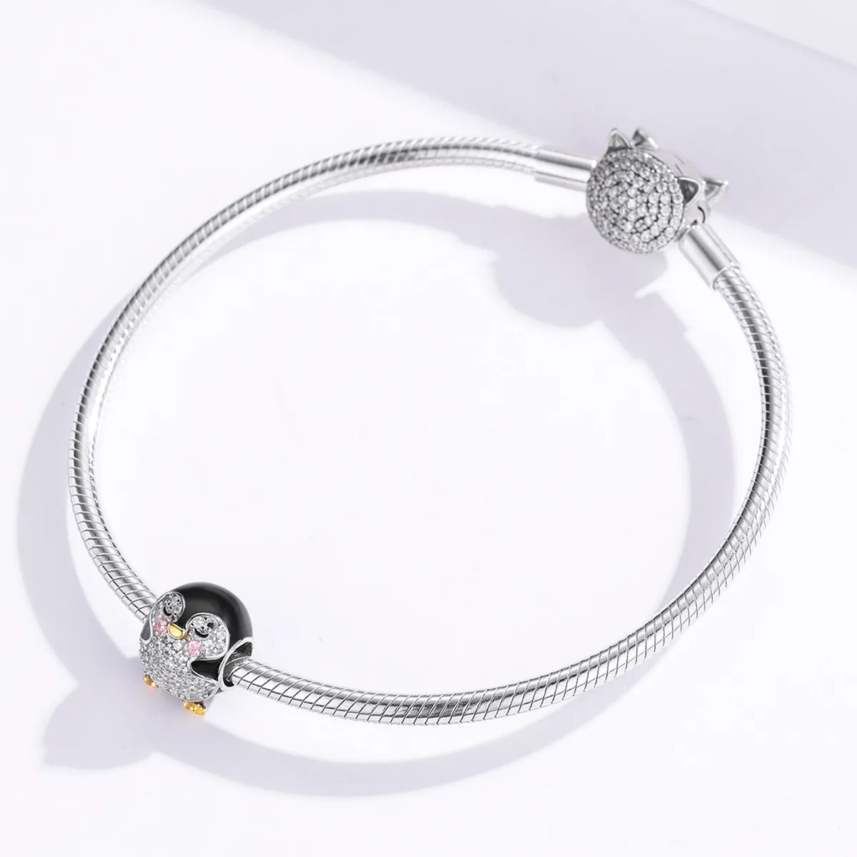 Pandora Style Two Tone Bicolor Penguin Charm - BSC126