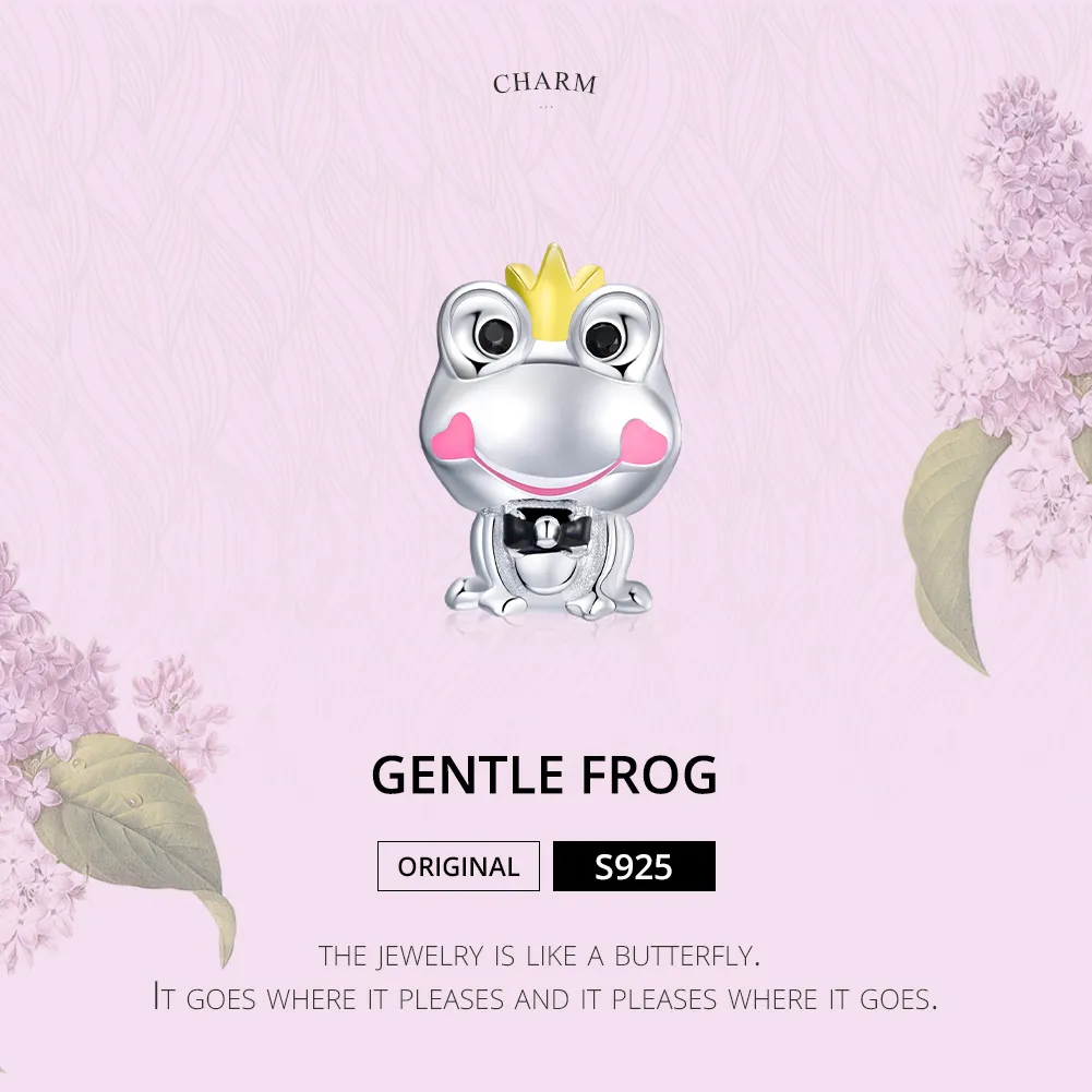 Pandora Style Two Tone Gentle Frog Charm - SCC1769