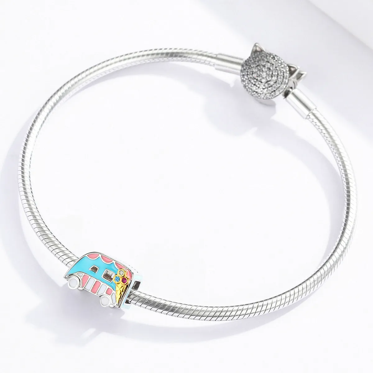 Pandora Style Two Tone Ice-Cream Van Charm - BSC163