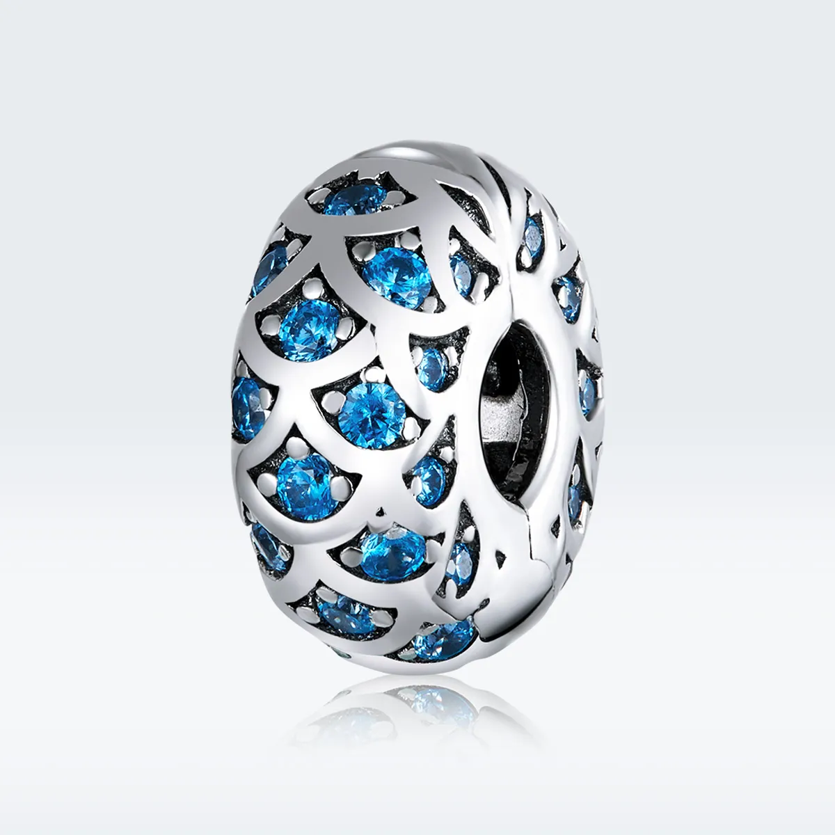 Pandora Style Silver Blue Elegance Clip - SCC1513