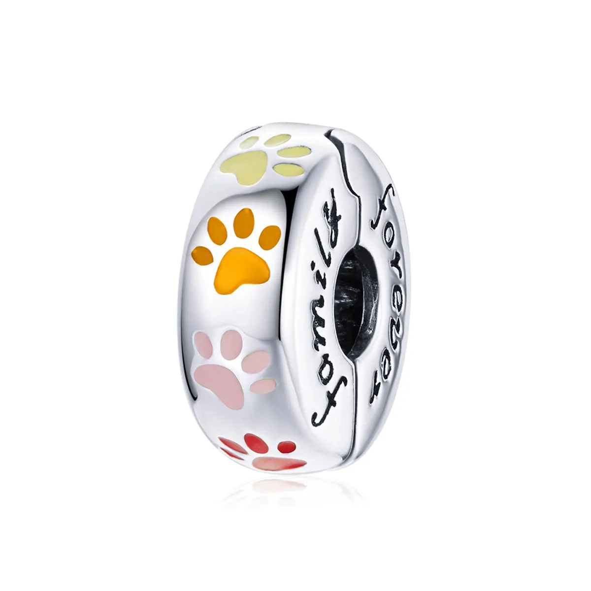 Pandora Style Silver Colorful Claw Prints Clip - SCC1850