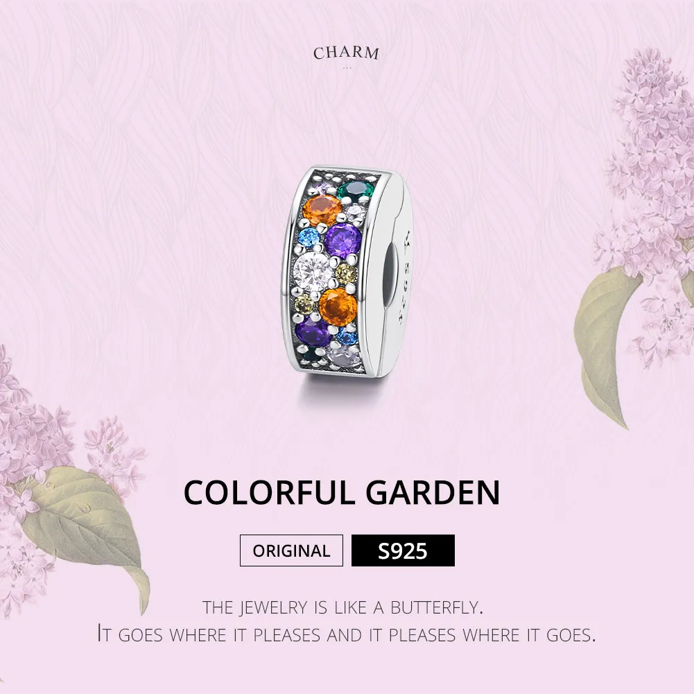 Pandora Style Silver Colorful Garden Clip - SCC1609