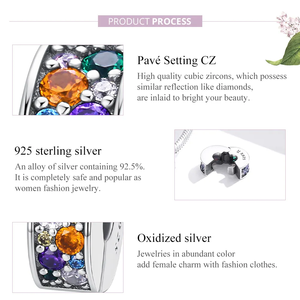 Pandora Style Silver Colorful Garden Clip - SCC1609