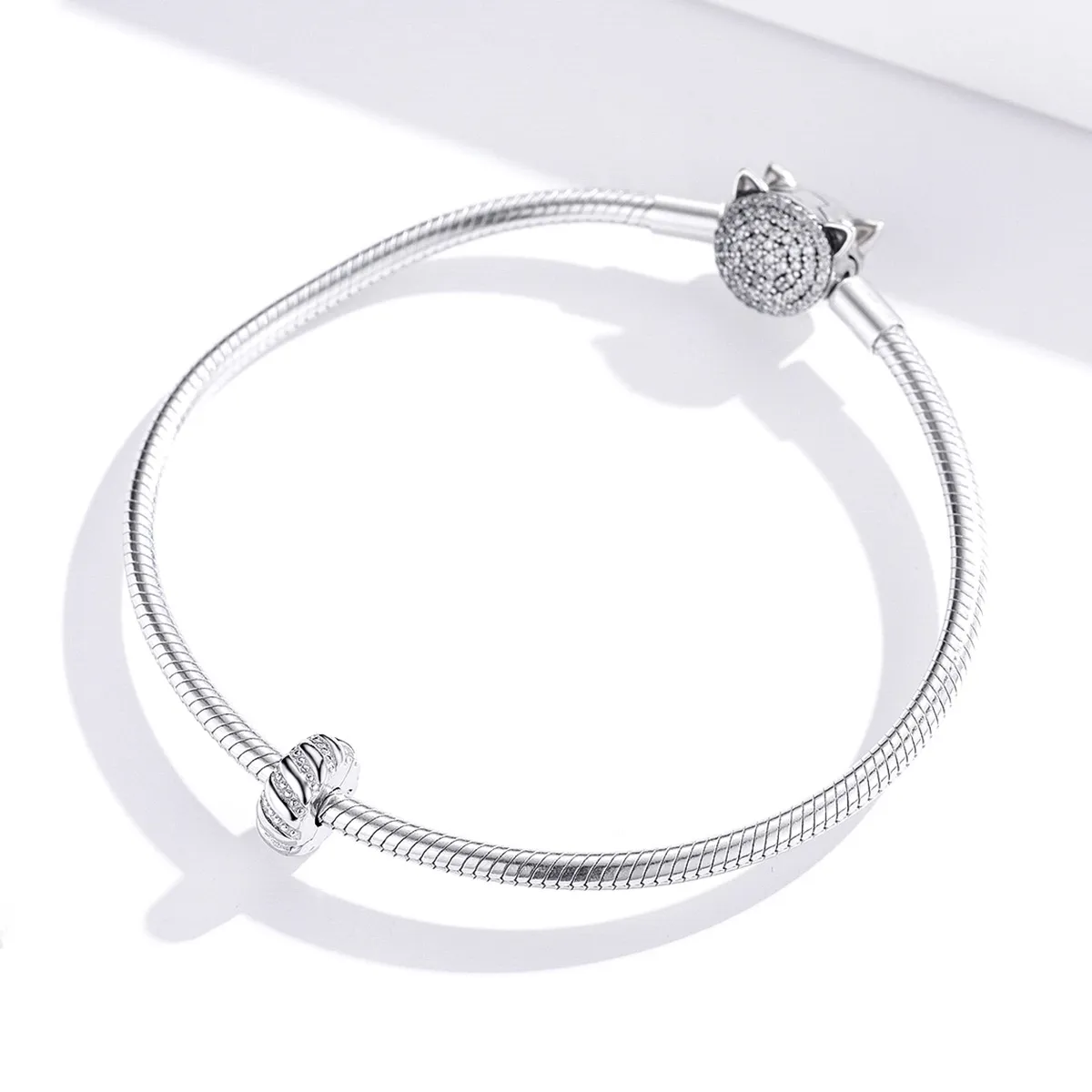 Pandora Style Silver Simple Texture Clip - BSC278