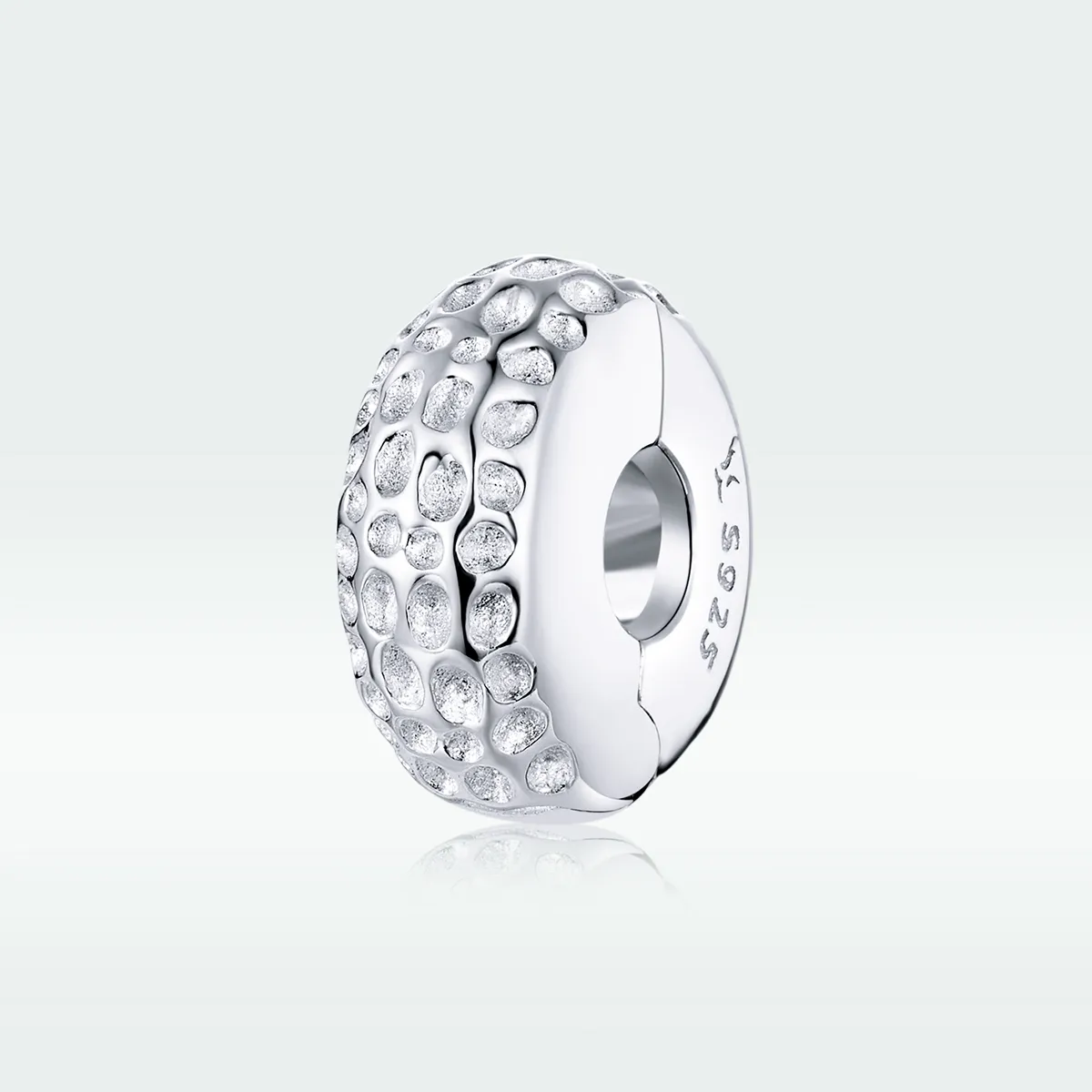 Pandora Style Silver Texture Clip - SCC1490