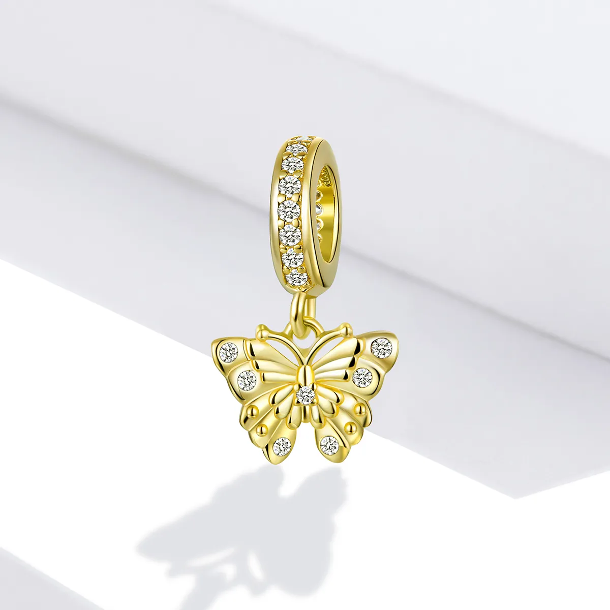 Pandora Style 18ct Gold Plated Golden Butterfly Dangle - BSC248