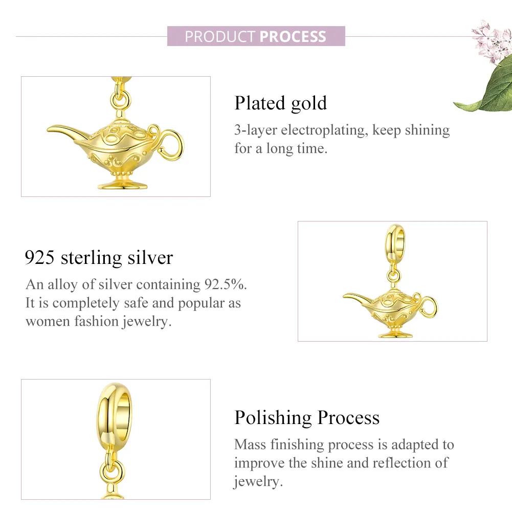 Pandora Style 18ct Gold Plated Magic Lamp Dangle - SCC1819