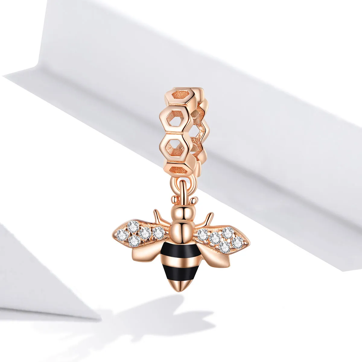 Pandora Style Rose Gold Little Bee Dangle - BSC370