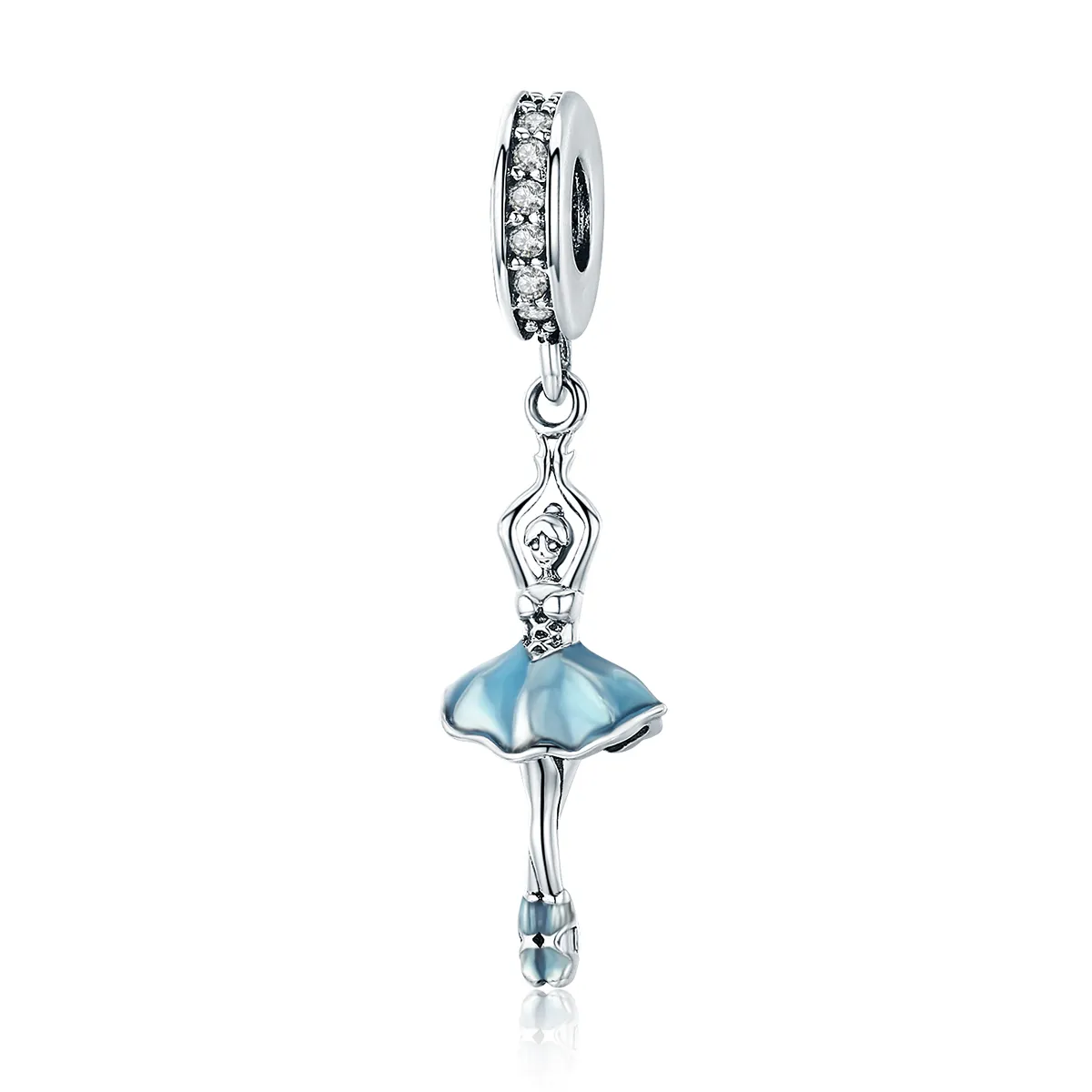 pandora style silver ballerina dangle scc514