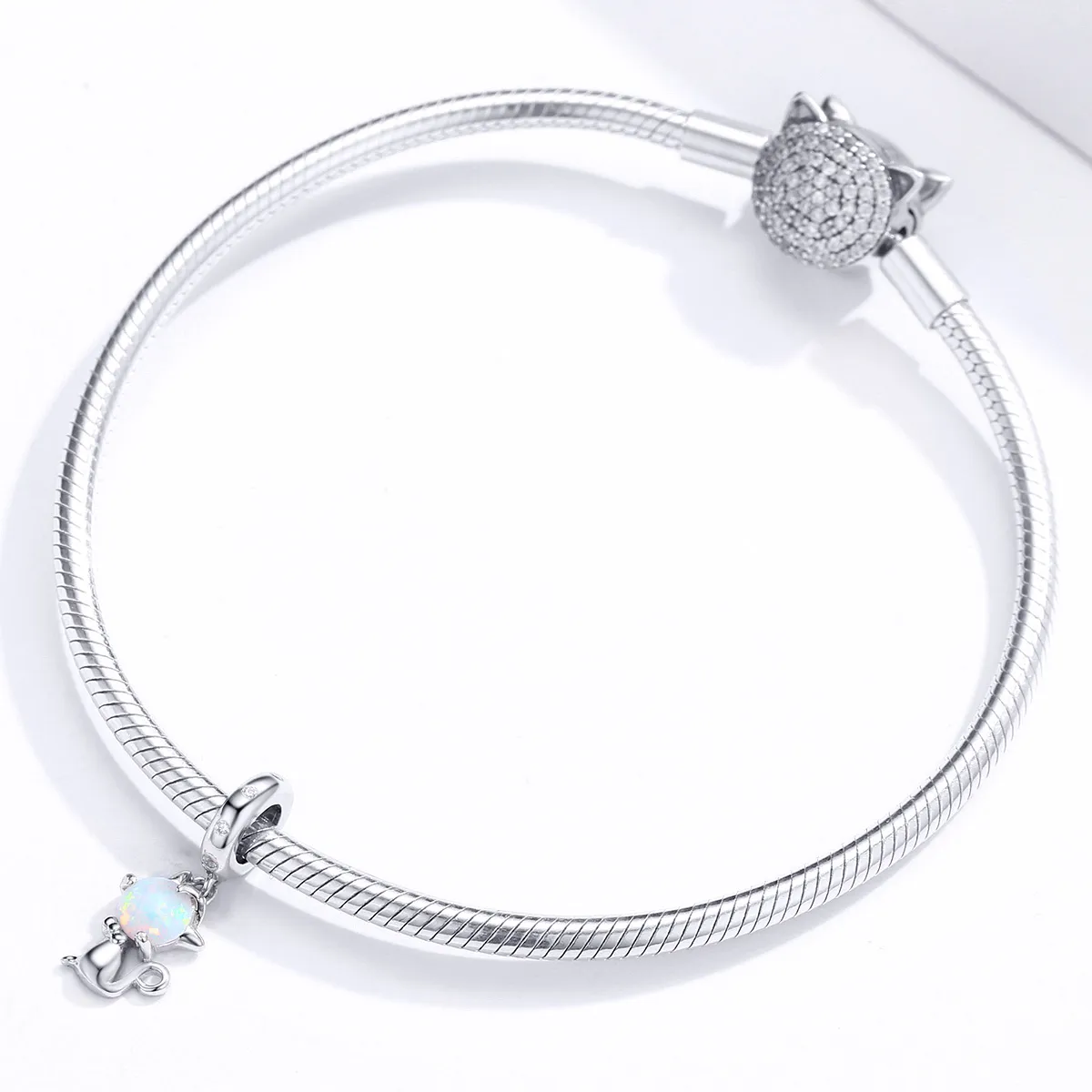 Pandora Style Silver Beloved Kitty Dangle - BSC235