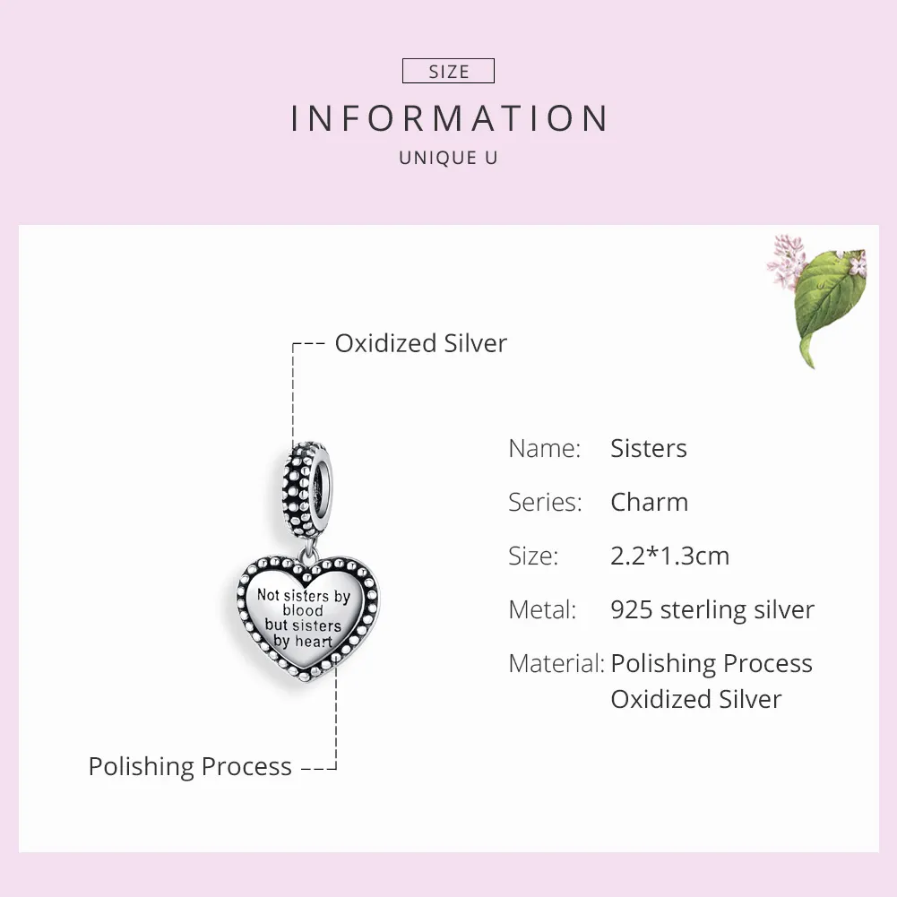 Pandora Style Silver Bestie Dangle - SCC1396