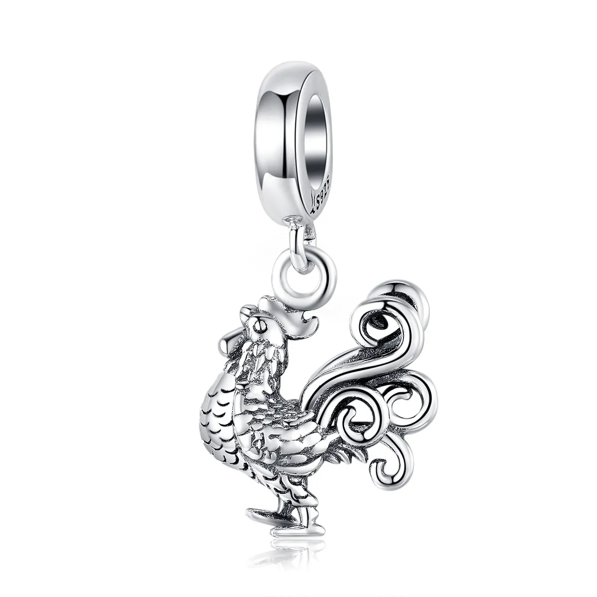 Pandora Style Silver Brave Rooster Dangle - SCC1337