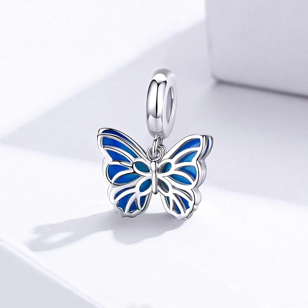 Pandora Style Silver Butterfly Dangle - BSC149