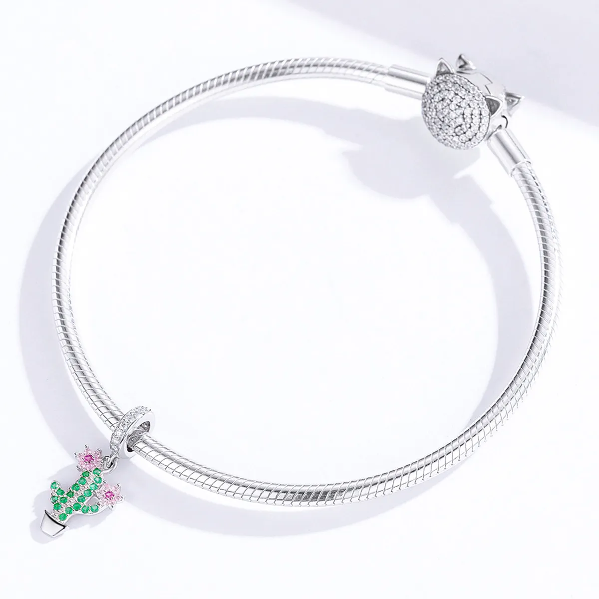 Pandora Style Silver Cactus Dangle - BSC121