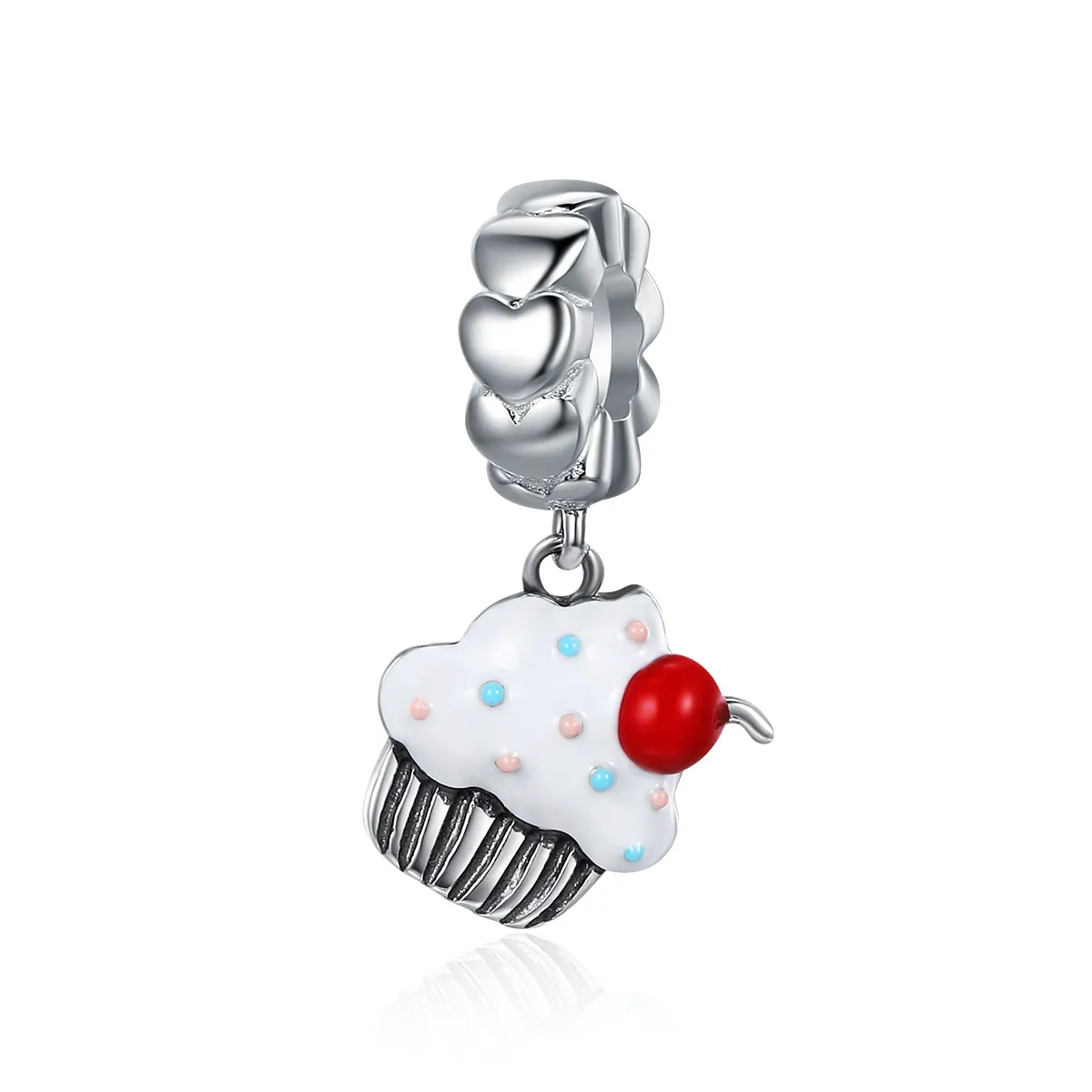 pandora style silver cupcakes dangle scc350