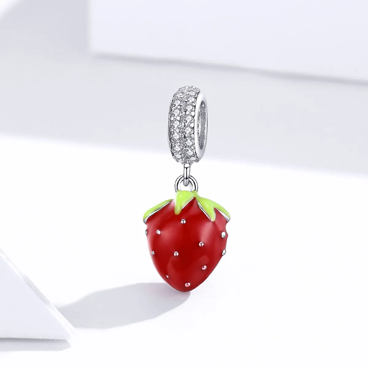 Pandora Style Silver Cute Strawberry Dangle - SCC1537