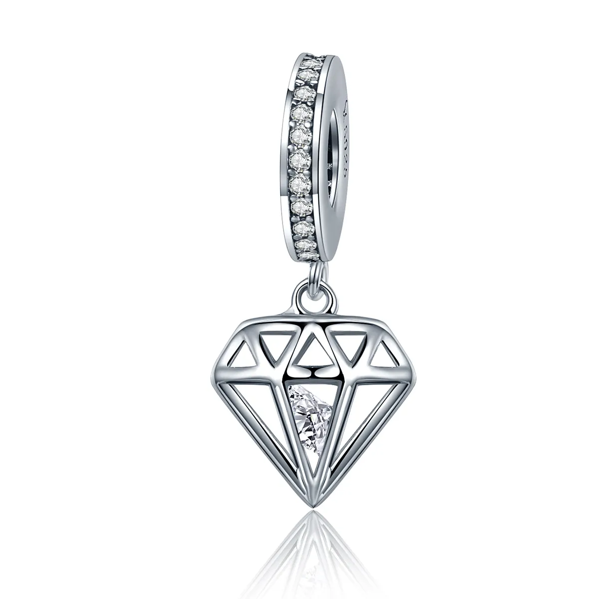 Pandora Style Silver Diamond Dangle - SCC186