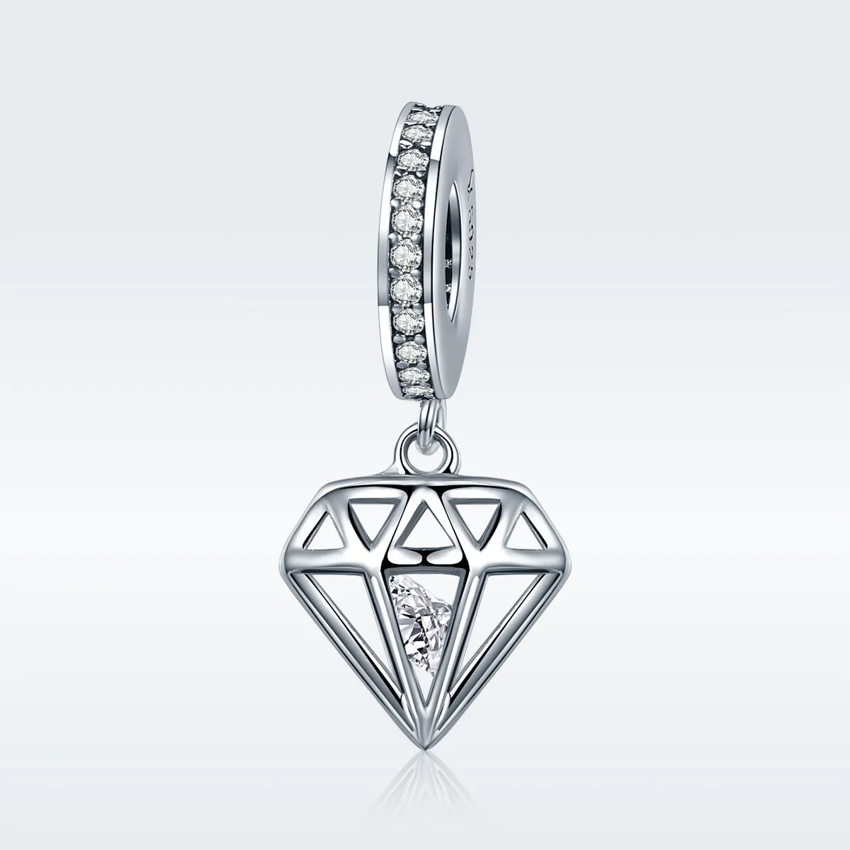 Pandora Style Silver Diamond Dangle - SCC186