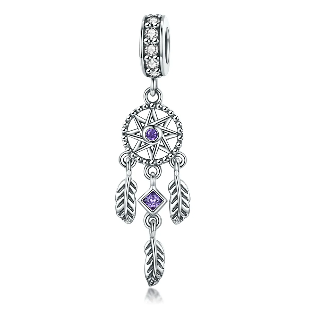 Pandora Style Silver Dreamcatcher Dangle - SCC841