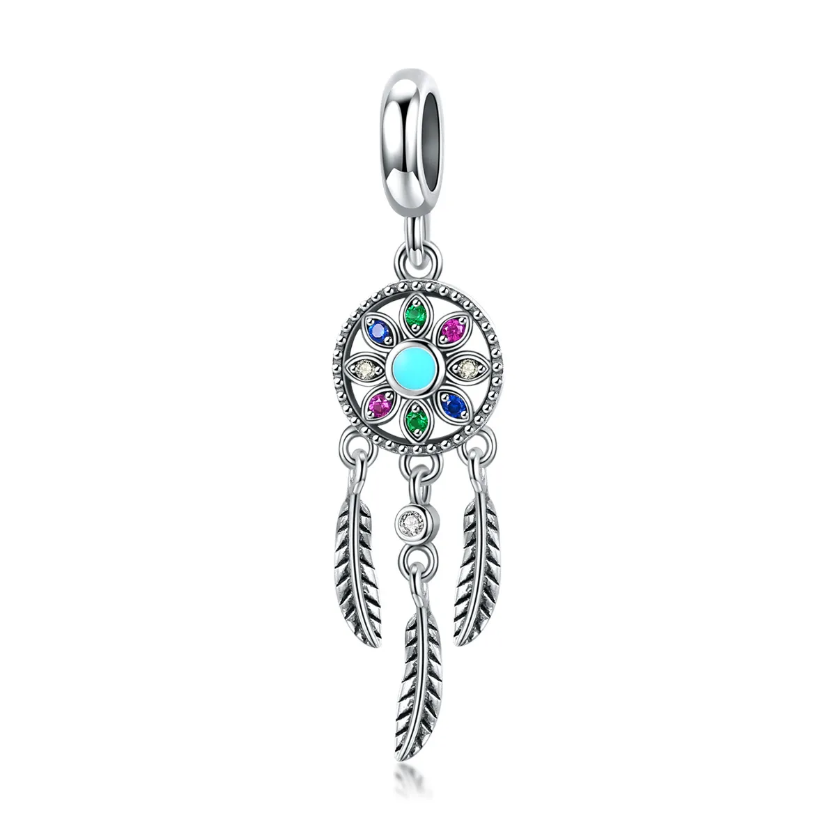 Pandora Style Silver Dreamcatcher Dangle - SCC961