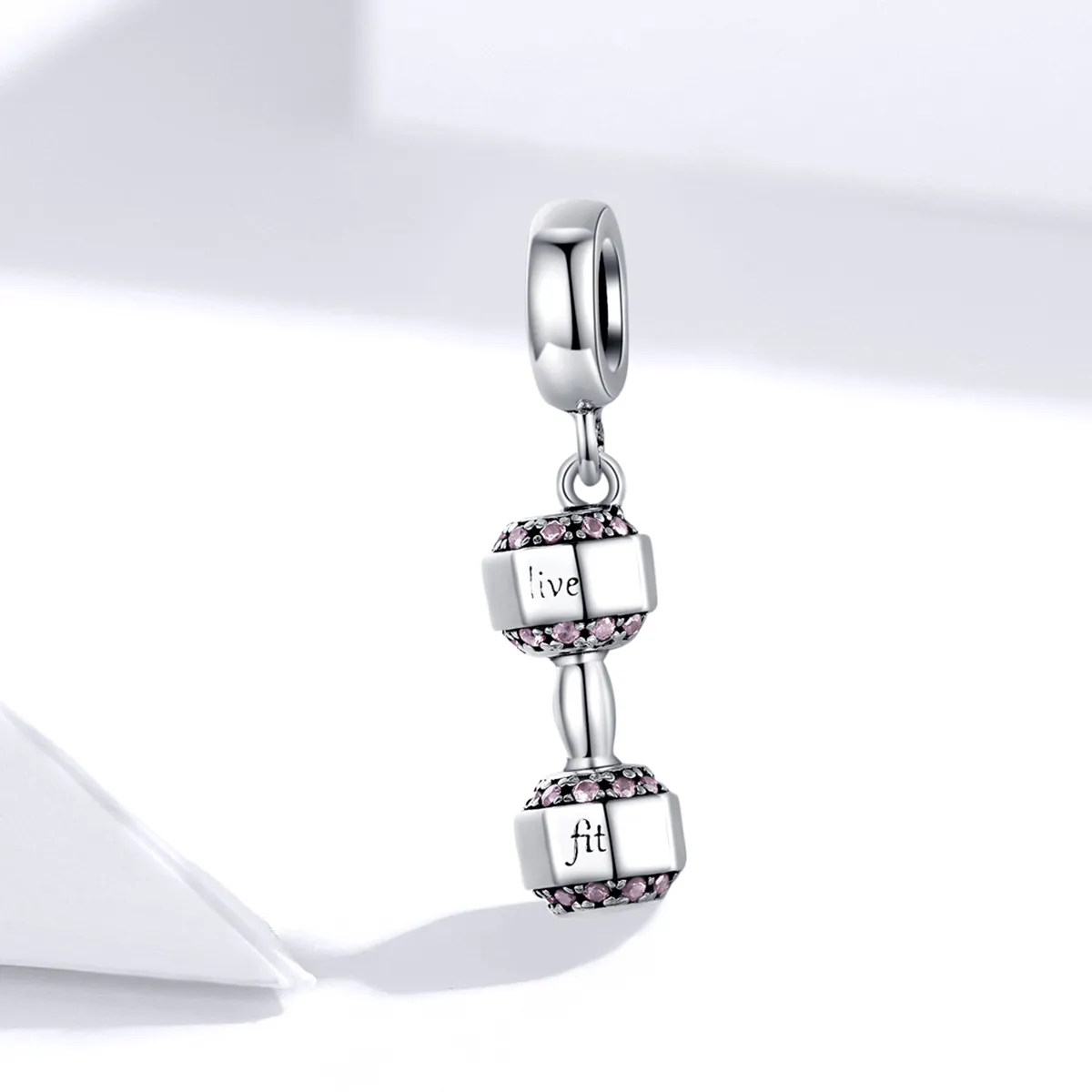 Pandora Style Silver Dumbbell Dangle - SCC1340