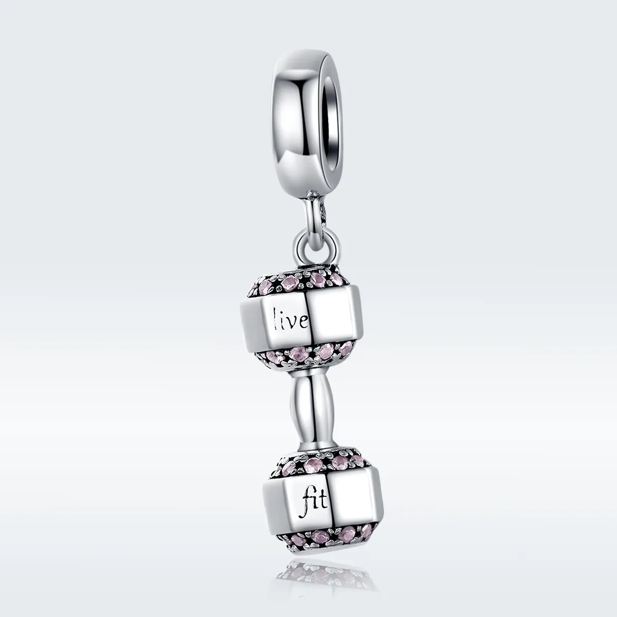 Pandora Style Silver Dumbbell Dangle - SCC1340