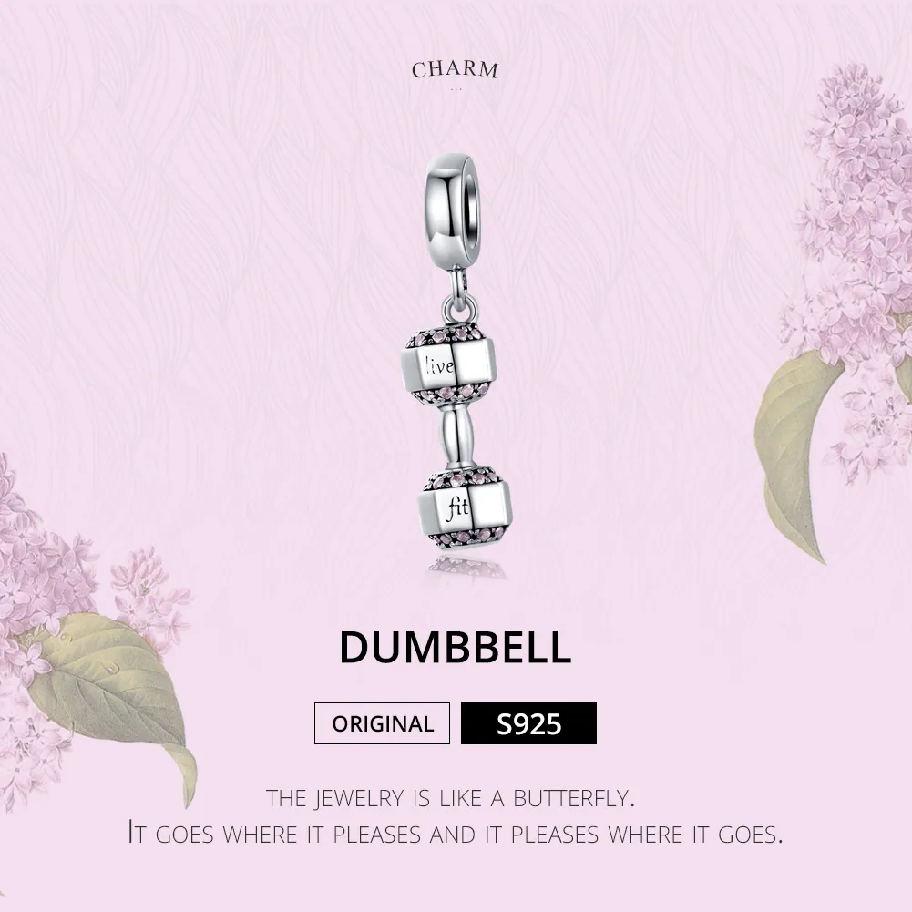 Pandora Style Silver Dumbbell Dangle - SCC1340