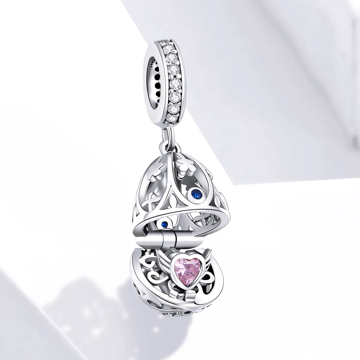 Pandora Style Silver Easter Egg With Treasure Dangle - SCC1465