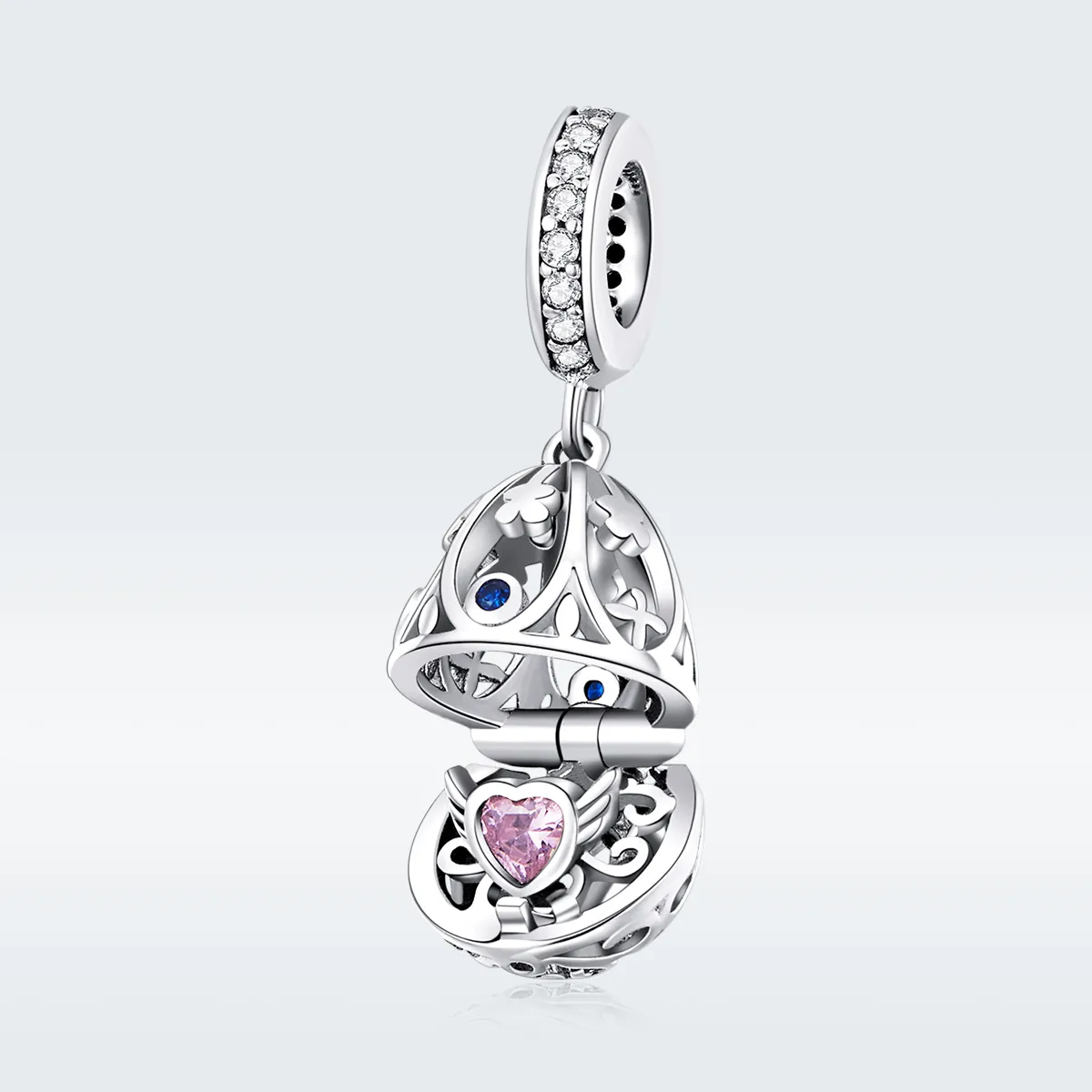 Pandora Style Silver Easter Egg With Treasure Dangle - SCC1465