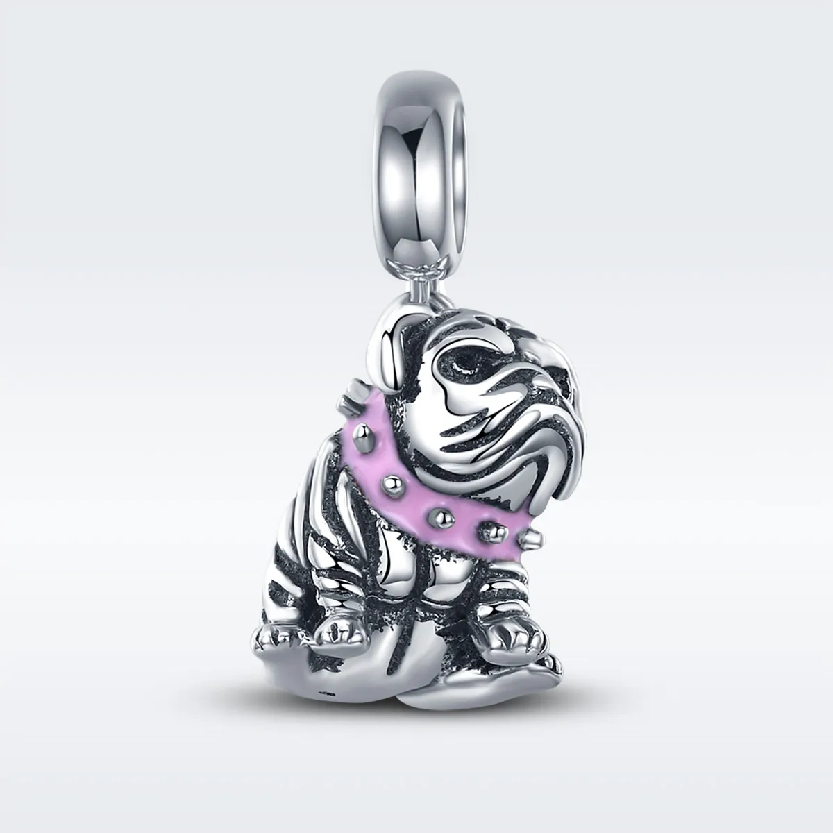 Pandora Style Silver English Bulldogs Dangle - SCC552