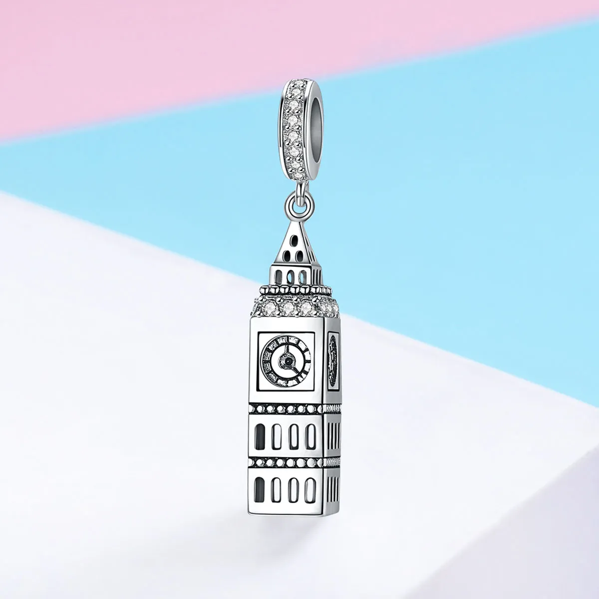 Pandora Style Silver Great Britain Big Ben Dangle - SCC868