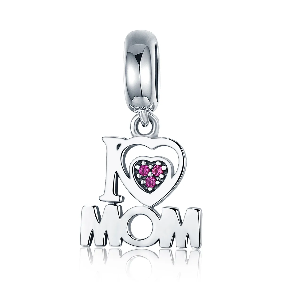 pandora style silver i love mom dangle scc420