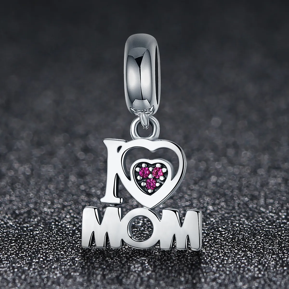 Pandora Style Silver I Love Mom Dangle - SCC420