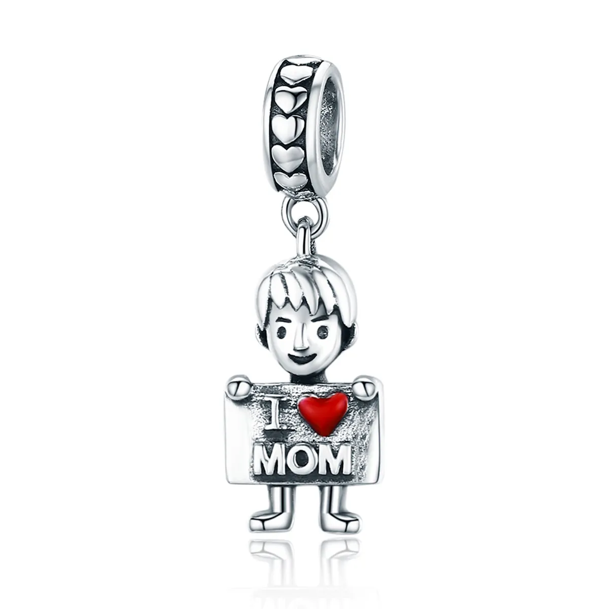 pandora style silver i love mom dangle scc691