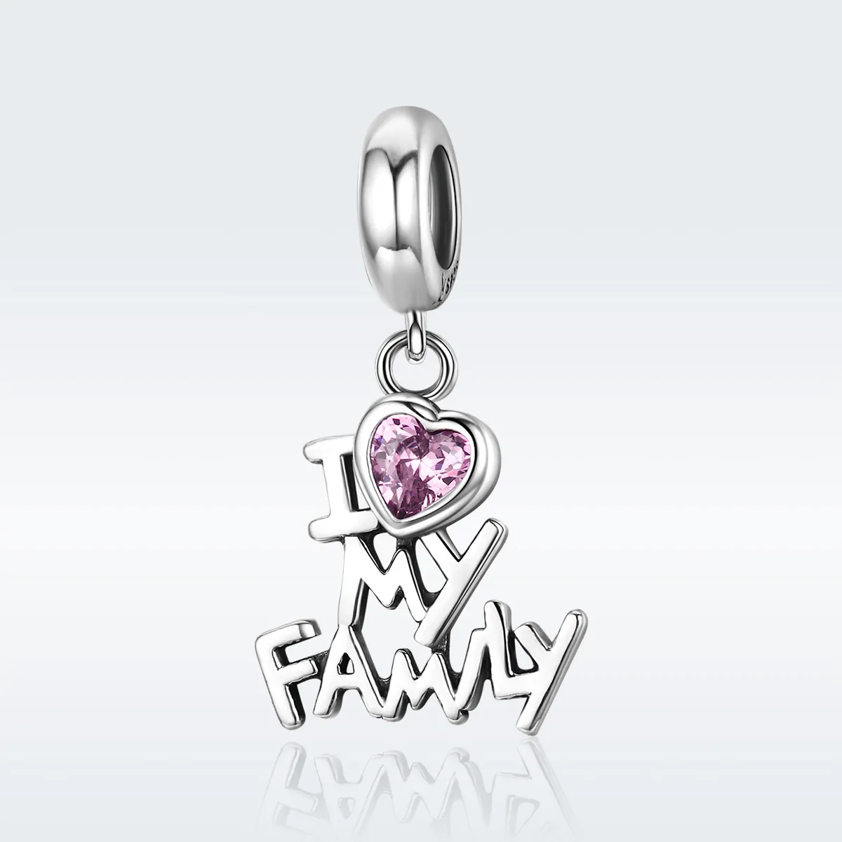 Pandora Style Silver I Love My Family Dangle - SCC251