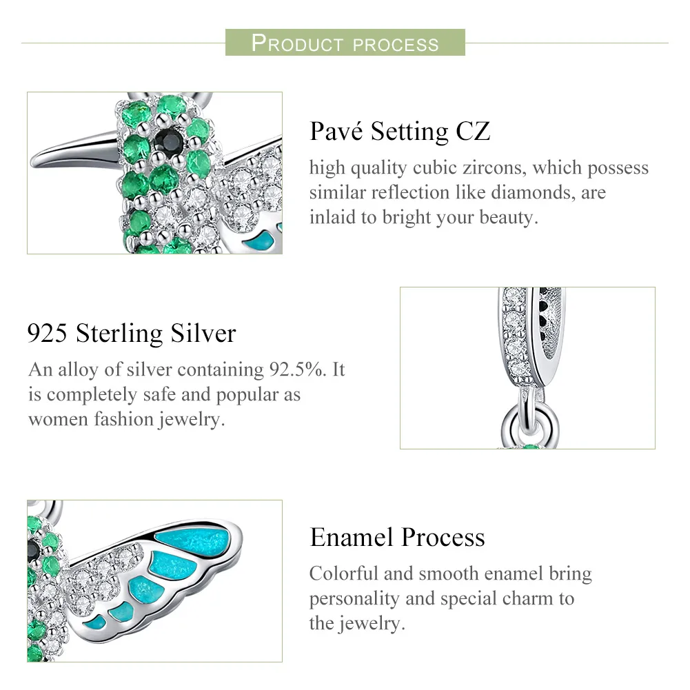 Pandora Style Silver Kingfisher Dangle - SCC991