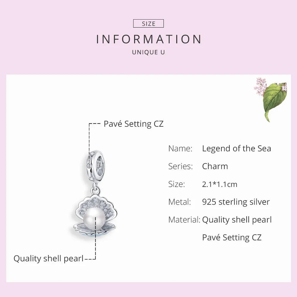 Pandora Style Silver Legend of The Sea Dangle - BSC242