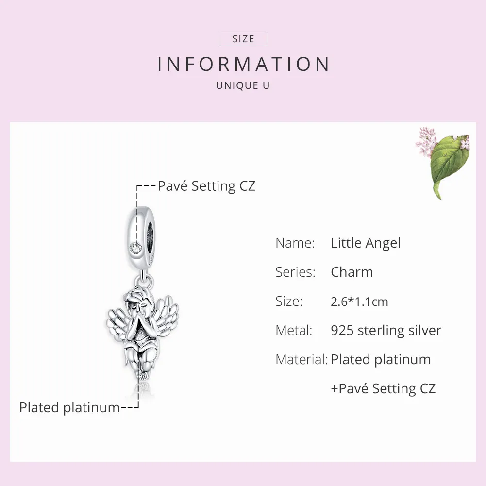 Pandora Style Silver Little Angel Dangle - SCC1686