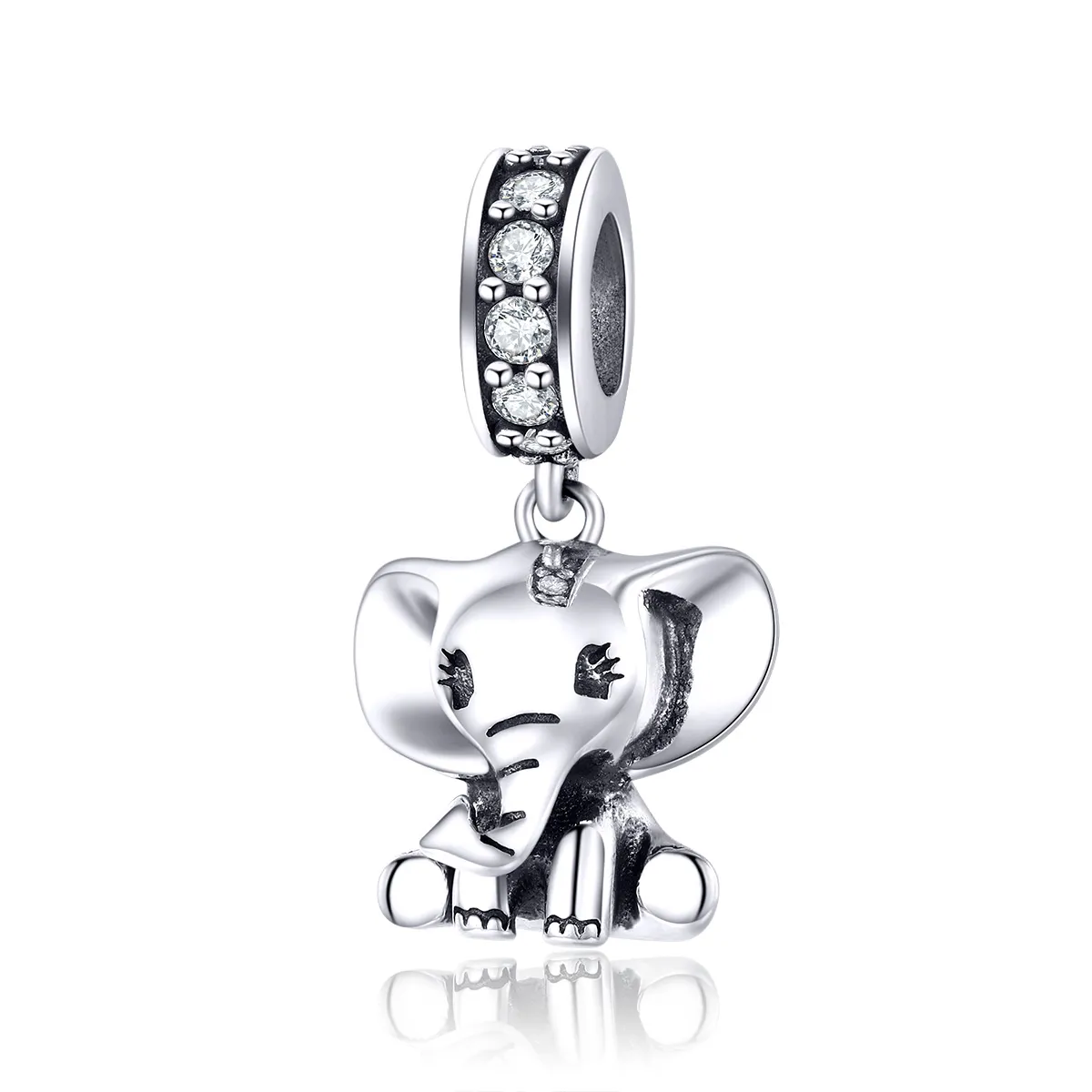 pandora style silver little elephant dangle scc1338