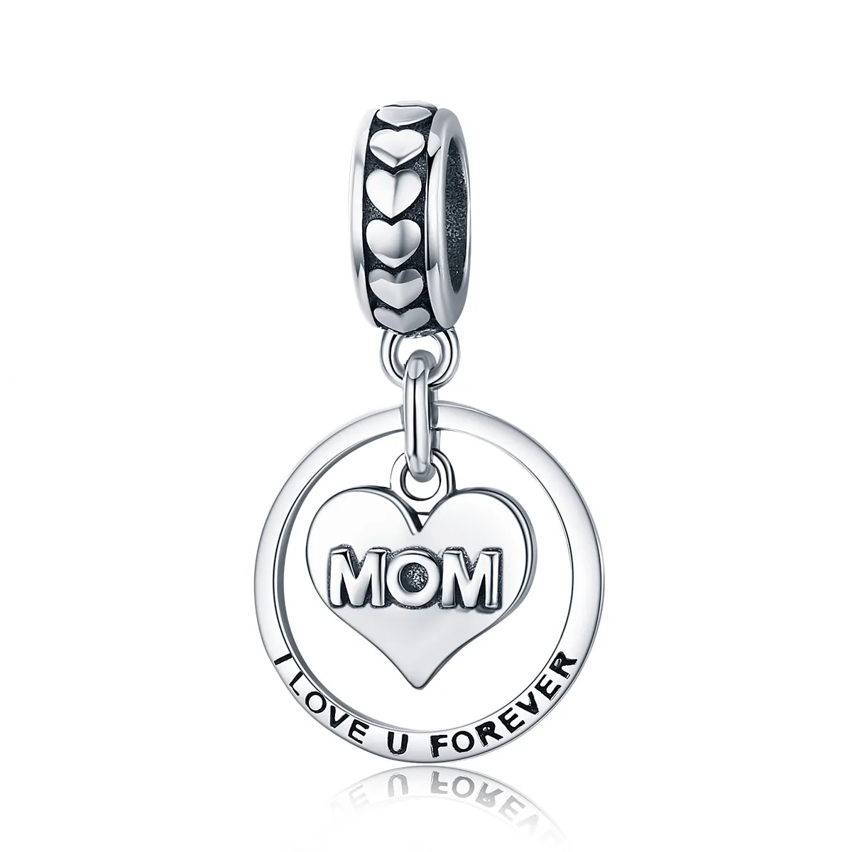 pandora style silver love mom dangle scc649