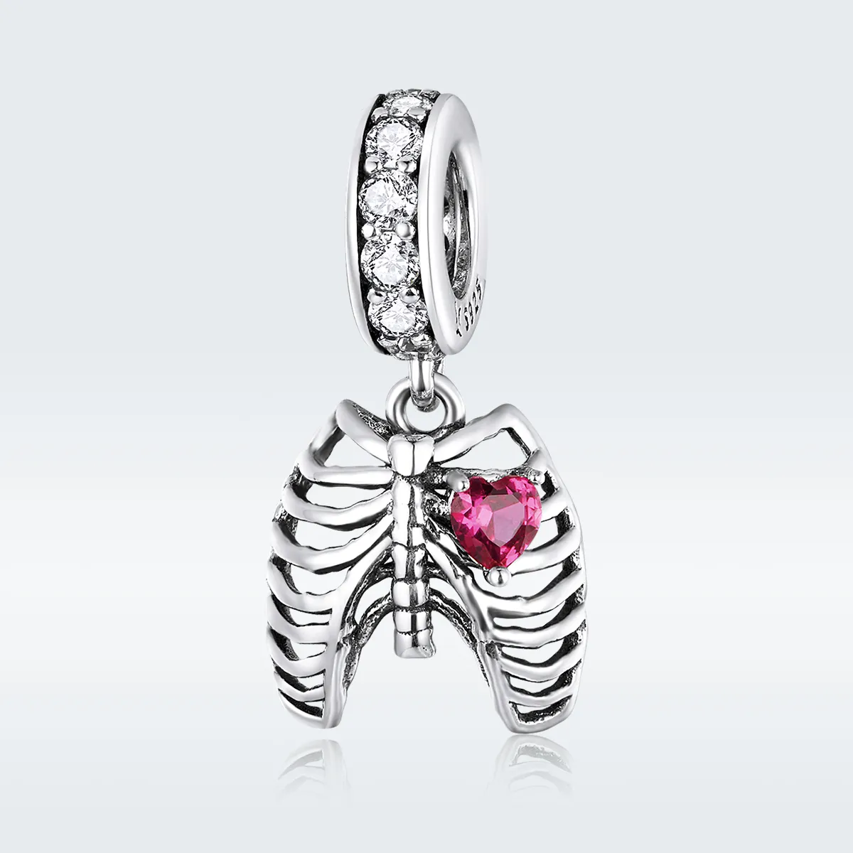 Pandora Style Silver Love Oath of Ribs Dangle - SCC1459